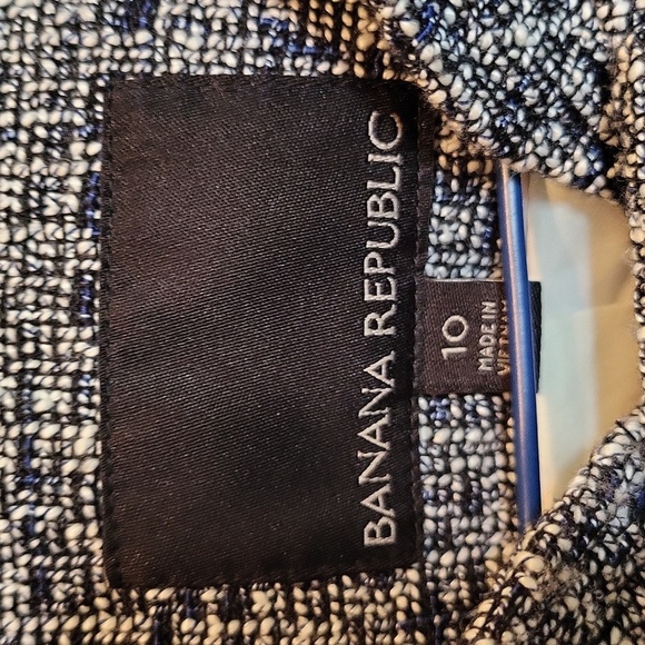 Banana Republic Blue/ Grey / Black Tweed Blazer Sz 10 - Picture 2 of 5